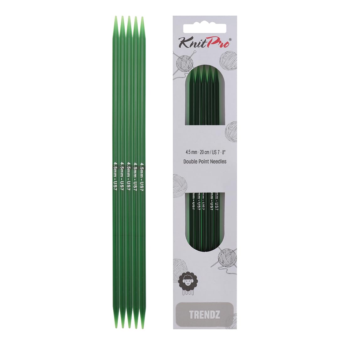 KnitPro Trendz Double Pointed Needles 8" (20cm) | 4.50mm