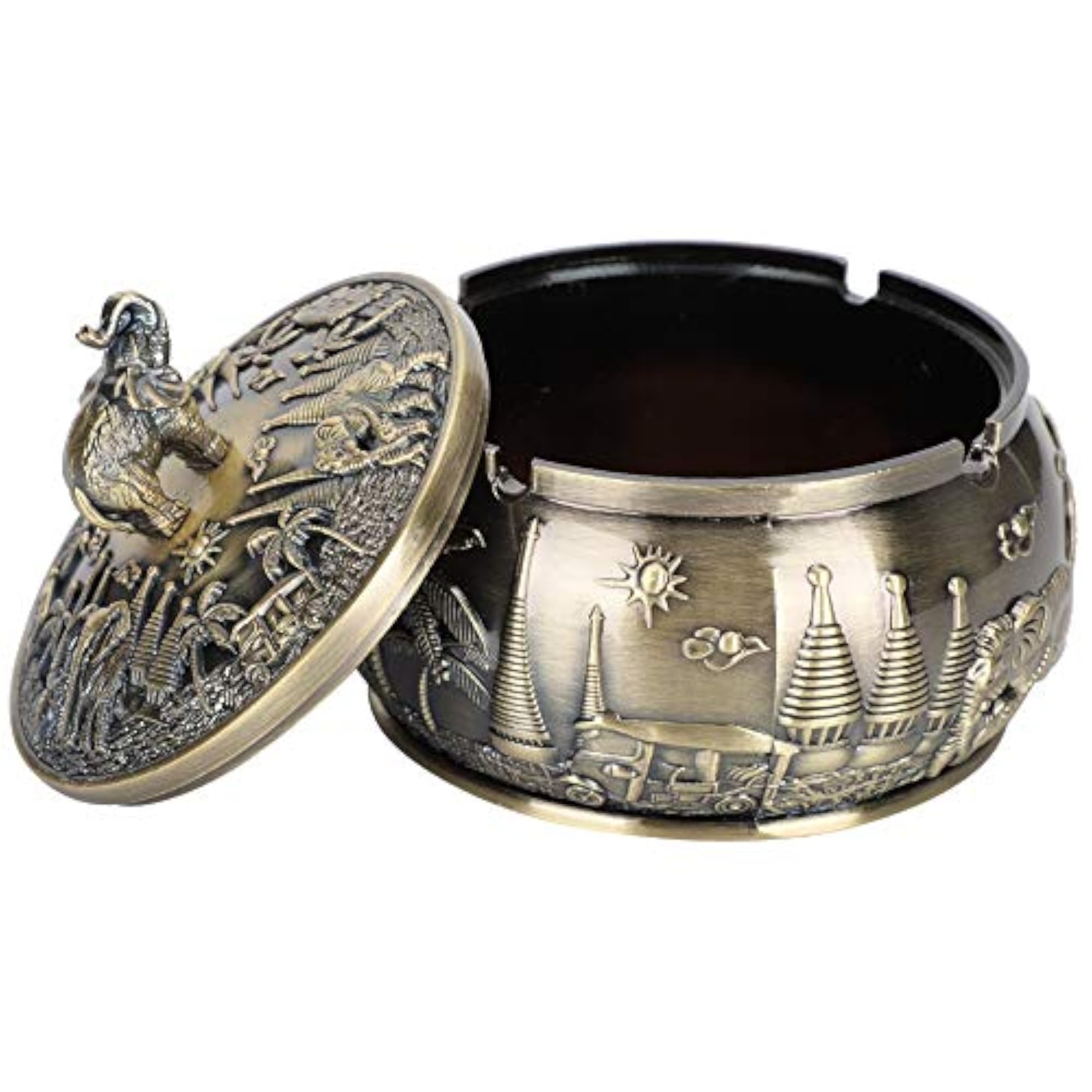 Windproof Zinc Alloy Desktop Ashtray for Decoration