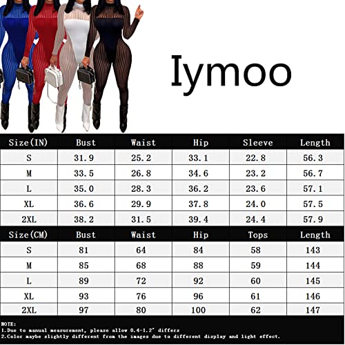 Women Sexy Sheer Mesh Jumpsuit - Long Sleeve Mock Neck Stripes Patchwork See Through Rompers Bodycon Bodysuit White 2X #TOP3