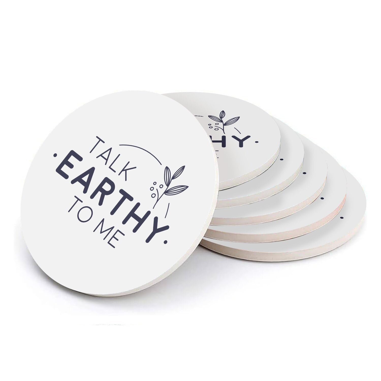Sous-verres ronds céramique environnement lot de 6 idéal pour cadeau de crémaillère