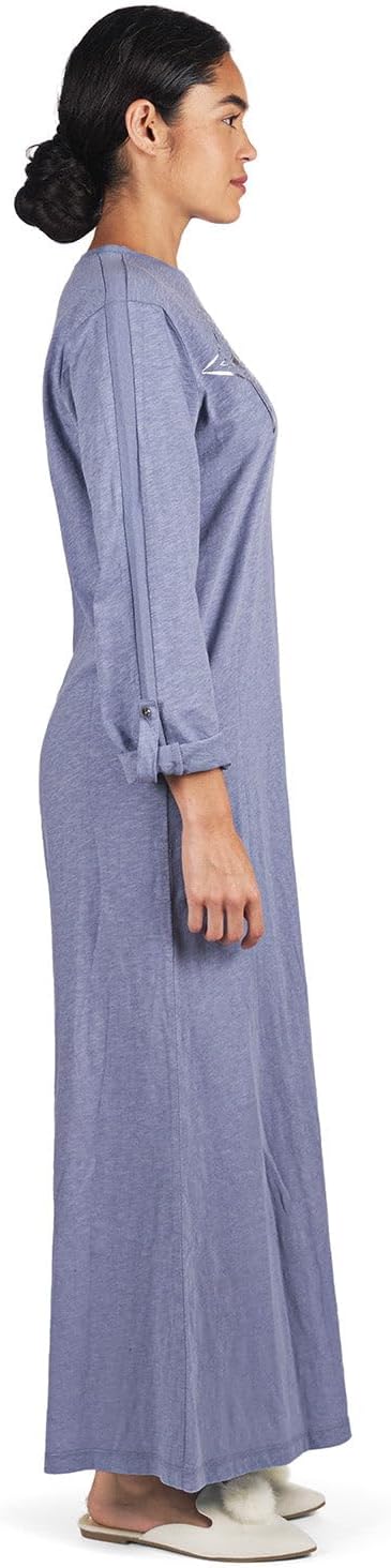 MeMoi Women's 100% Cotton Slub Knit Full-Length Sleeping Gown - Image 3