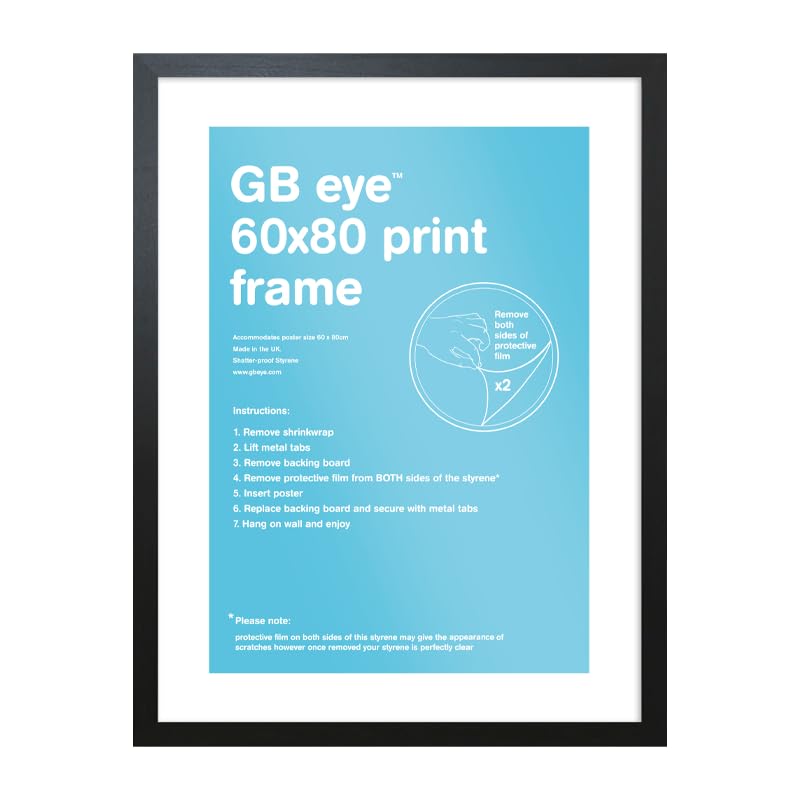 Cadre photo noir mat de qualité GB eye 60x80 cm rigide