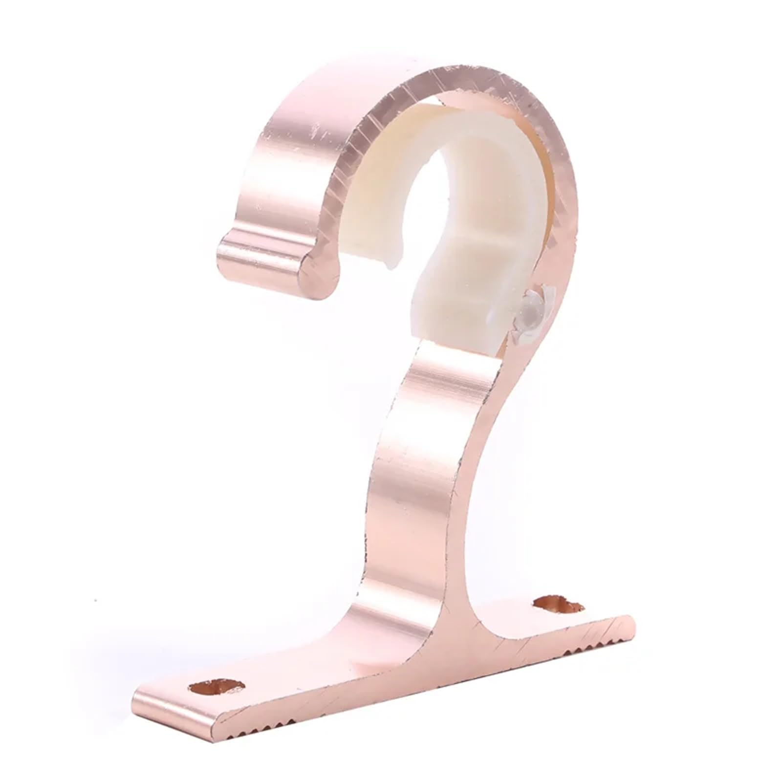 RUWLFE 4 Pcs Curtain Drapery Rod Holders Bracket Pole Brackets Aluminium Alloy Support Rack Home Decor for Poles, Wall Rod(Rose gold)