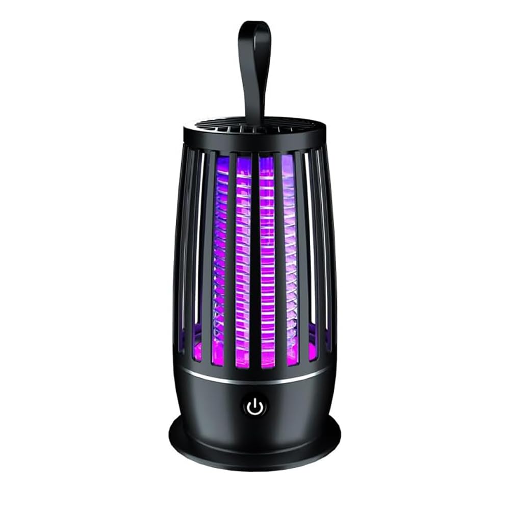 Bug Zapper, Fly Zapper, Electric Mosquito Killer Lamp, Fly Killer with USB Rechargeable, 360° Attract Insect, Mosquito Zapper for Indoor And Outdoor, for Home, Bedroom, Garden, Camping (black-a)