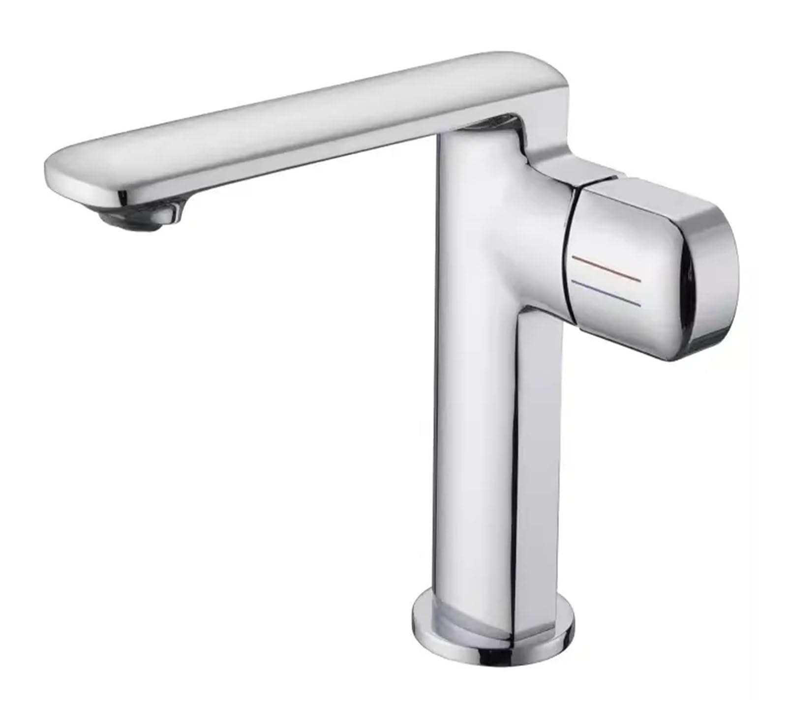 Robinet d'évier en laiton massif avec finition chrome haute brillance