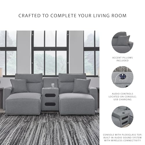 Image of Signature Design by Ashley 3-Piece Power Reclining Sectional Sofa, Gray
