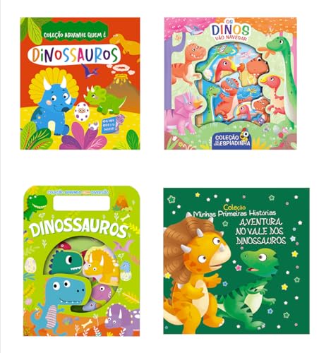 Coleção Infantil dinossauros – Kit com 4 livrinhos: