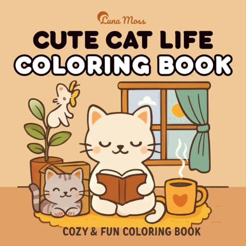 Cute Cat Life: Coloring Book for Adults and Kids, Bold and Easy, Simple and Big Designs Featuring Cats, Kittens, Cozy Scenes, Playful Moments, Naps, ... Adventures and More (Bold & Easy Coloring) image 2