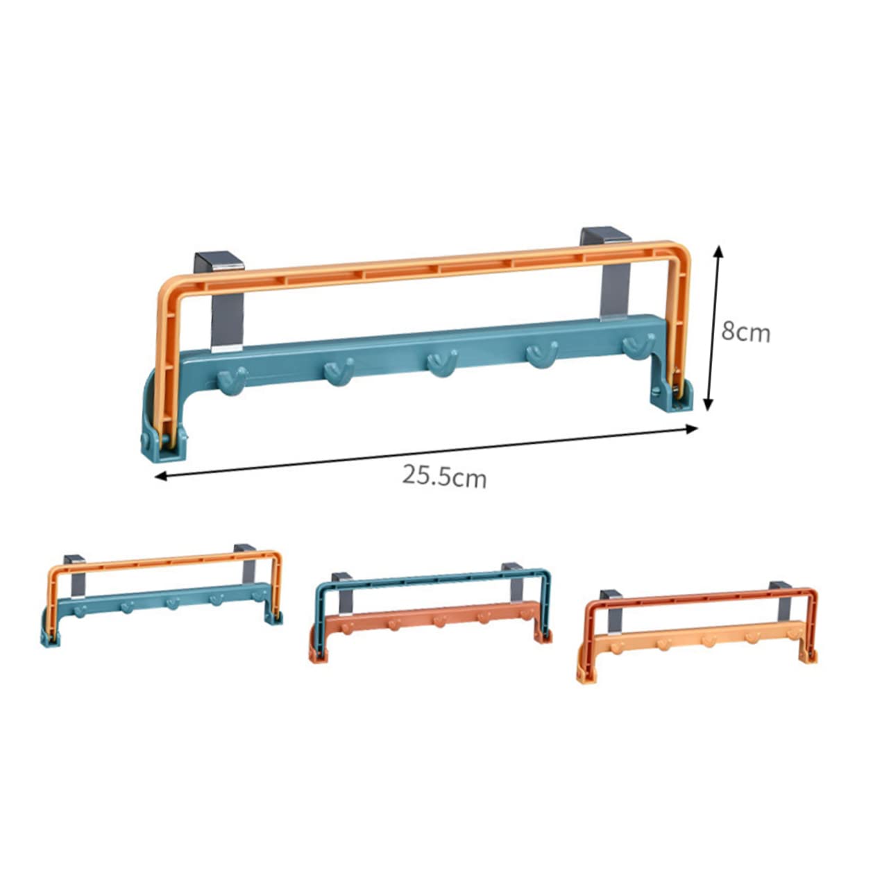 OUNONA 3pcs Cupboard Door Hanging Racks No Punch Towel Rack and Easy to Install