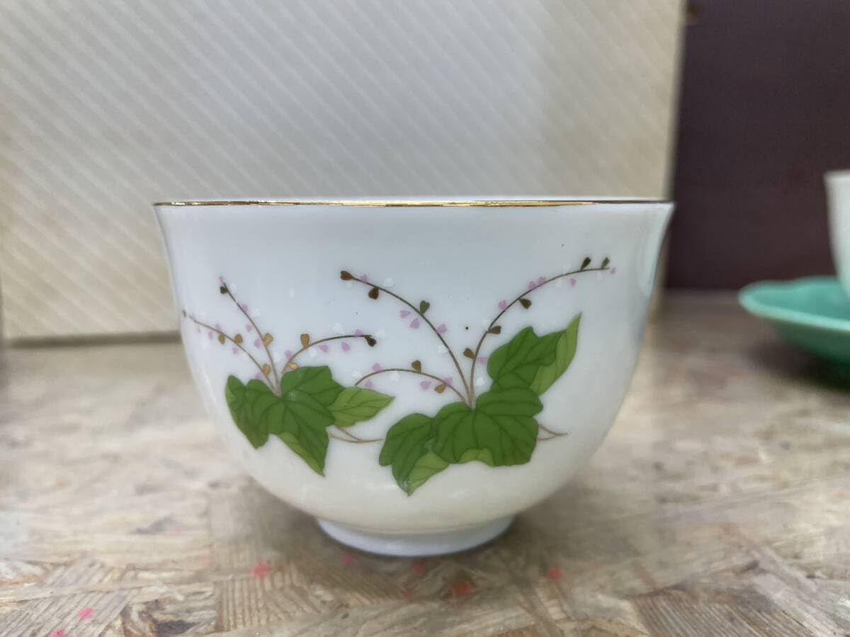 茶道具　渋草焼　渋草柳三作　色絵竹文　茶布筒　共箱　V　8990 茶道具 渋草焼 渋草柳三作 色絵竹文 茶布筒 共箱 V 8990 茶道具 渋草焼