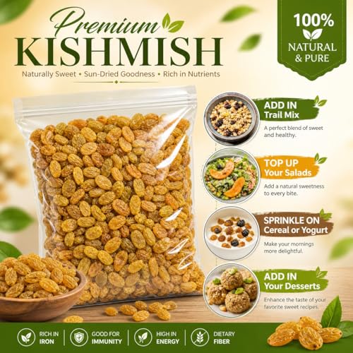 Image of Natural Dry Kishmish 250g | Premium Quality Indian Raisins | 100% Natural & Fresh Dried Grapes | High in Fiber & Iron | Healthy Dry Fruits for Daily Use