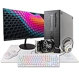 HP Gaming PC Computer, Quad-Core Intel i5, NVIDIA GeForce GT 730 2GB, 16GB DDR3 RAM, 1TB SSD, WiFi, Windows 10, Includes New 24 Inch Periphio Monitor and PERIPHIO 4-in-1 PC Gaming Kit (Renewed)