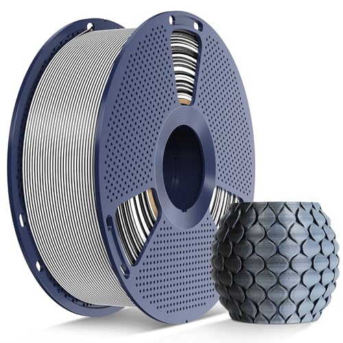 Image of SUNLU Silk Dual Color PLA Filament, Silk PLA 3D Printer Filament 1.75mm, Neatly Wound Shiny Silk 3D Printer Filament, Dimensional Accuracy + /-0.02mm, 1KG Spool (2.2lbs), Silk Dual Color (Black White)