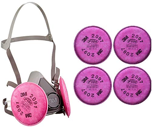 3M(TM) Half Facepiece Respirator Assembly 6291/07002(AAD), Medium, with 3M(TM) Particulate Filters 2091/07000(AAD), P100, Bundle with 2097 Particulate Filters