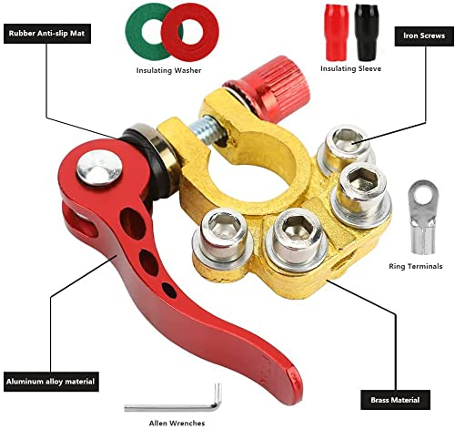 TSQZE 2 Stück Batterieklemmen Auto Batterie Klemens, Anschluss Batterie Polklemmen Autobatterie Steckverbinder Batteriepolklemmen, Autobatterie Schnellklemmen Für Autobatterie Boot Motorad Caravan - Image 8