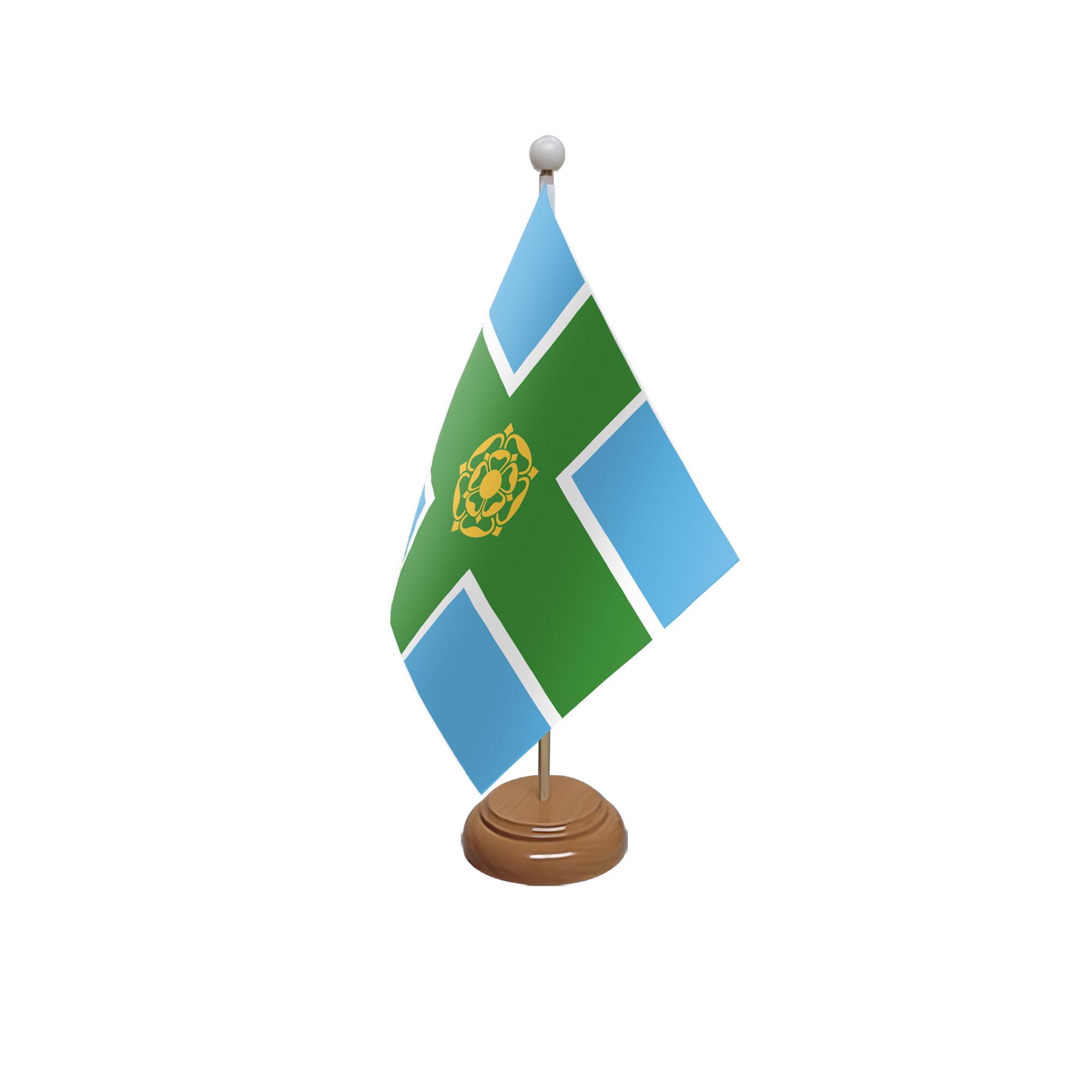Flagtex Derbyshire Wooden Table Flag With Wooden Base