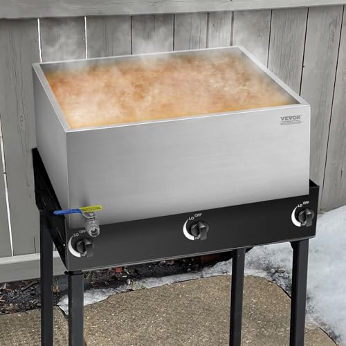 VEVOR Maple Syrup Evaporator Pan, 24.9 Gal, 24 x 24 x 10 Inch Maple Syrup, 304 Stainless Steel Maple Syrup Pan, Evaporator Pan with 1 Valve and 3 Heating Methods, for Home, Outdoor by VEVOR - Image 8