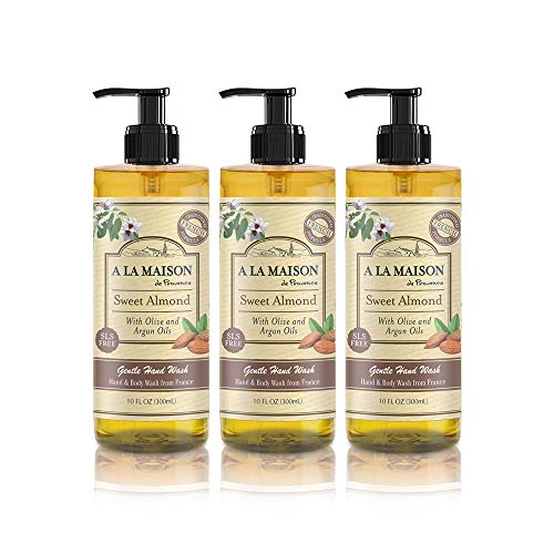 A La Maison Gentle Liquid Hand Soap | Sweet Almond | Moisturizing Natural Hand Wash | Triple French Milled | In 10 Oz. Pump Bottles (3 Pack) #TOP22