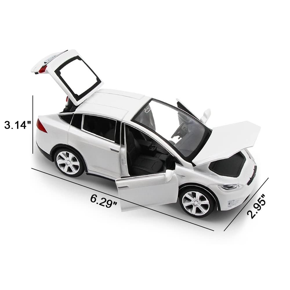 1:32 Scale Model X Alloy Car Model Diecast Toy Vehicles for Kids,Pull Back Alloy Car with Lights and Music, Mini Vehicles Toys for Kids Gift, Children Birthday Gift (White) 1