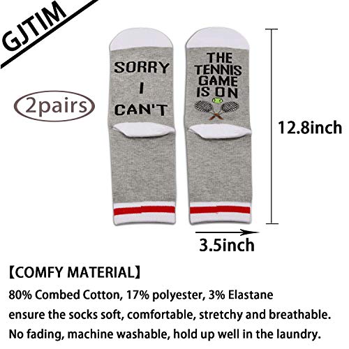 2PAIRS Novelty Tennis Lover Socks Sorry I Can't The Tennis Game Is On Great Gift For Tennis Fans Tennis Player2