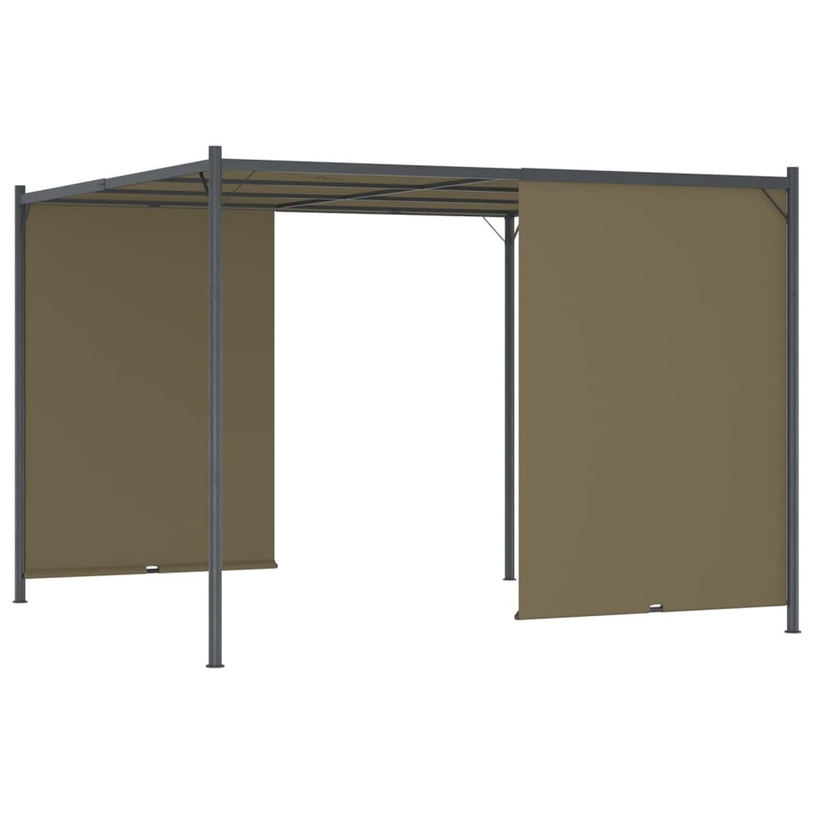 Gazebo da Giardino con Tetto Retrattile 3x3 m Talpa 180 g/m²,Gazebo Pergola Con Telo Impermeabile Richiudibile E Struttura Rettangolare In Acciaio Inossidabile Ad Alta Densità,Per Arredo Giardin