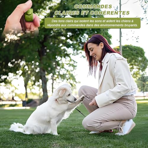 huoanpo 2X Klicker Hund (19mm/21mm) in Grasgrün und Grau – Praktisches Hundetraining-Zubehör als Fingerring-Clicker Hund für Hunde-, Katzen- und Pferdetraining.
