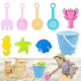 🎁🎁【Sicherheitsmaterialien】Strand Sandspielzeug Set besteht aus hochwertigem, strapazierfähigem Kunststoff, nicht leicht zu brechen, weich und haltbar, stark und sturzfest. Die sorgfältig polierten Kanten haben keine Widerhaken, die Kinderhände nicht verletzen und sicher für Ihre Kinder.