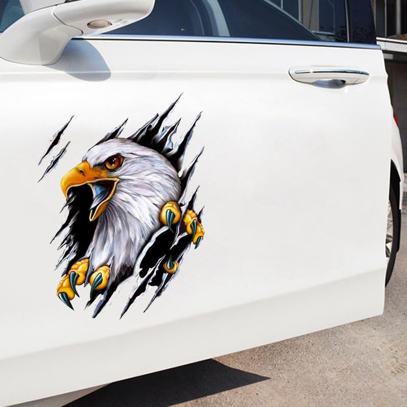 Image of Generic 2 Pack 3D American Bald Eagle Car Decal Sticker, Patriotic Eagle Truck Decal, Waterproof Bumper Sticker for Car Truck Trailer SUV Van Outdoor Window Wall Laptop 9.5 * 7.08 Inch