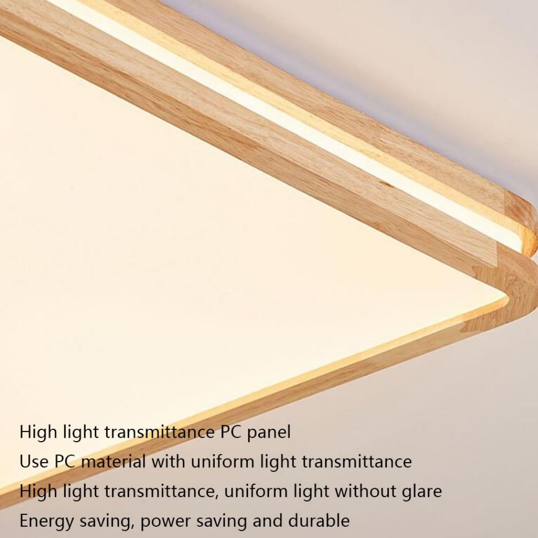 Trójkolorowa Lampa Sufitowa Z Funkcją Ściemniania Drewniane Kwadratowe Lampy Sufitowe LED Do Wnętrz Cienka Płaska Nowoczesna Oprawa Oświetleniowa Do Montażu Podtynkowego z Akrylowym Kloszem KNBVFHG