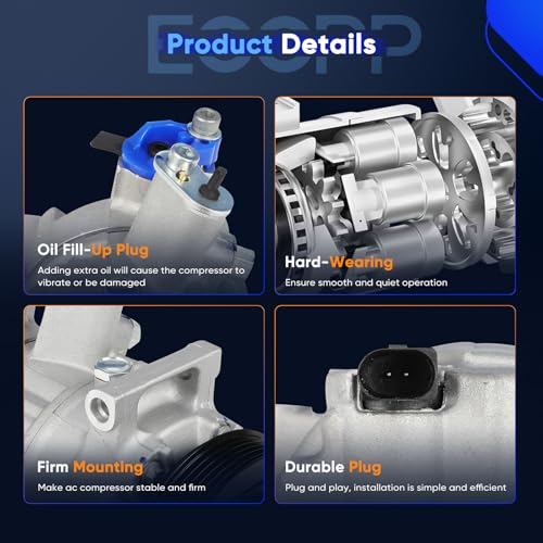 Image of ECCPP AC Compressor with Clutch for Audi A3 Quattro for Volkswagen Jetta for Tiguan 2.0L 3.2L 2006-2016 AC Compressor