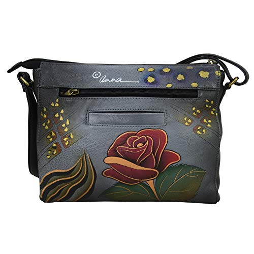 Image of Anna by Anuschka Women's Hand-painted Women's Genuine Leather Slim Medium Crossbody