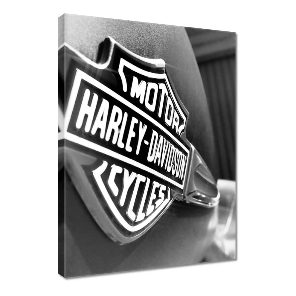 Quadro stampato su tela Wall Art Decor 50x70cm Harley Davidson logo No. H1976M_PC1H