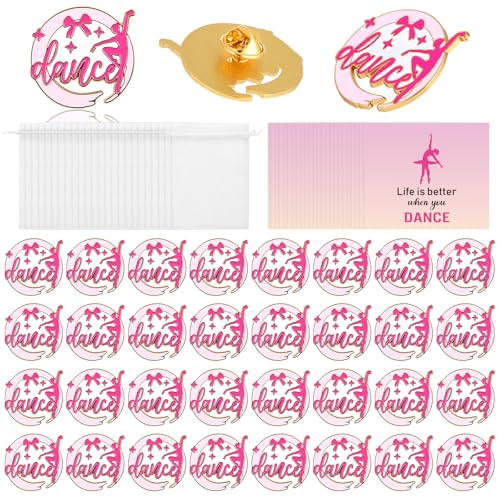 Image of Misdary 24 /48 Set Dance Gifts Ballet Brooch Pins Cards Bags for Dancer Ballerina Party Favors Women Team Award Recital Gifts