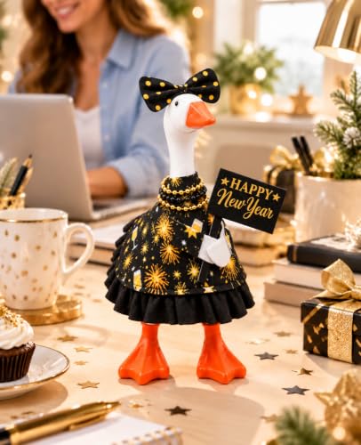 Desk Goose Outfits 7 inches, New Year's Eve Mini Desktop Goose Cloth, Decor for Teacher Office Table, Gifts for Lover, Costumes Accessories - Image 4