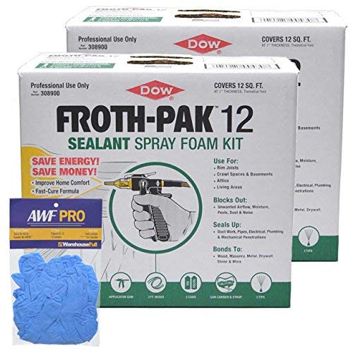 Dow FROTH-PAK 12, Spray Foam Sealant Kits, 12 Board feet/kit - 2 Complete