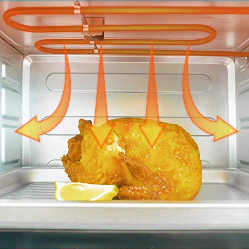 Grunkel - HR-28NRM - Multifunctionele elektrische tafeloven, 28 l, 3 verwarmingsfuncties, temperatuurkeuze tot 230 °C en 60 min-timer. Inclusief accessoires - 1600 W - zwart - Image 3