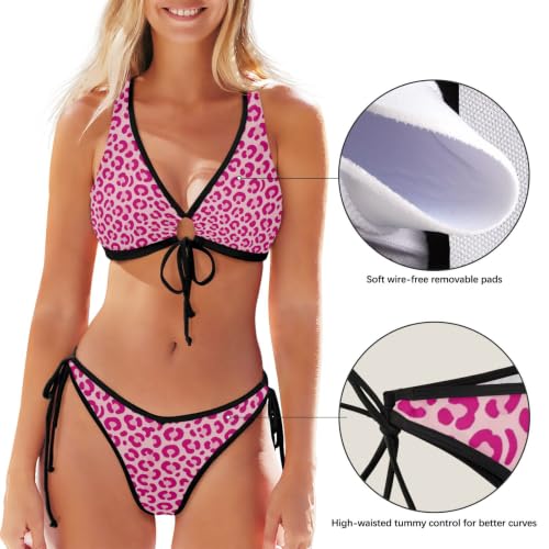 Ensemble bikini incurvé 3D GuoChe léopard pour plage - 7