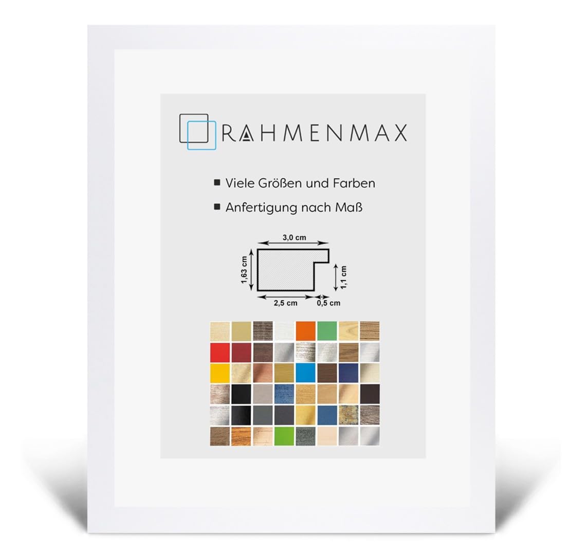 Morena MDF Rahmen für Bild 72x78cm Weiß Hochglanz mit Acrylglas | zum Aufhängen Hoch- und Querformat/Maßanfertigung möglich/Puzzle Rahmen/mit 1mm klarem Acrylglas