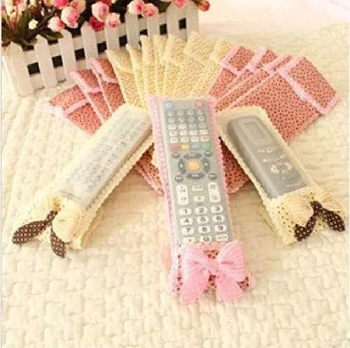 Decorative Remote Control Cover Set of 3 Bow Knot Lace Design,Compatible with TV, AC, DTH Remotes,Dustproof & Washable - (multi color)