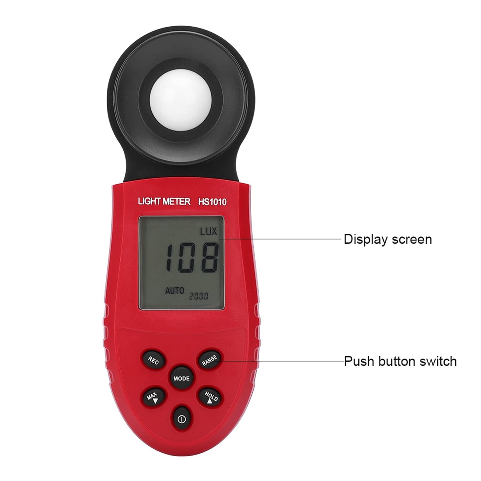 Medidor de luz, Medidor de iluminancia Handheld Illumminance Contando Pantalla Inicio Office El medidor de iluminancia eléctrica, Detección de la luz ambiental para cultivo y mediciones de plantas de