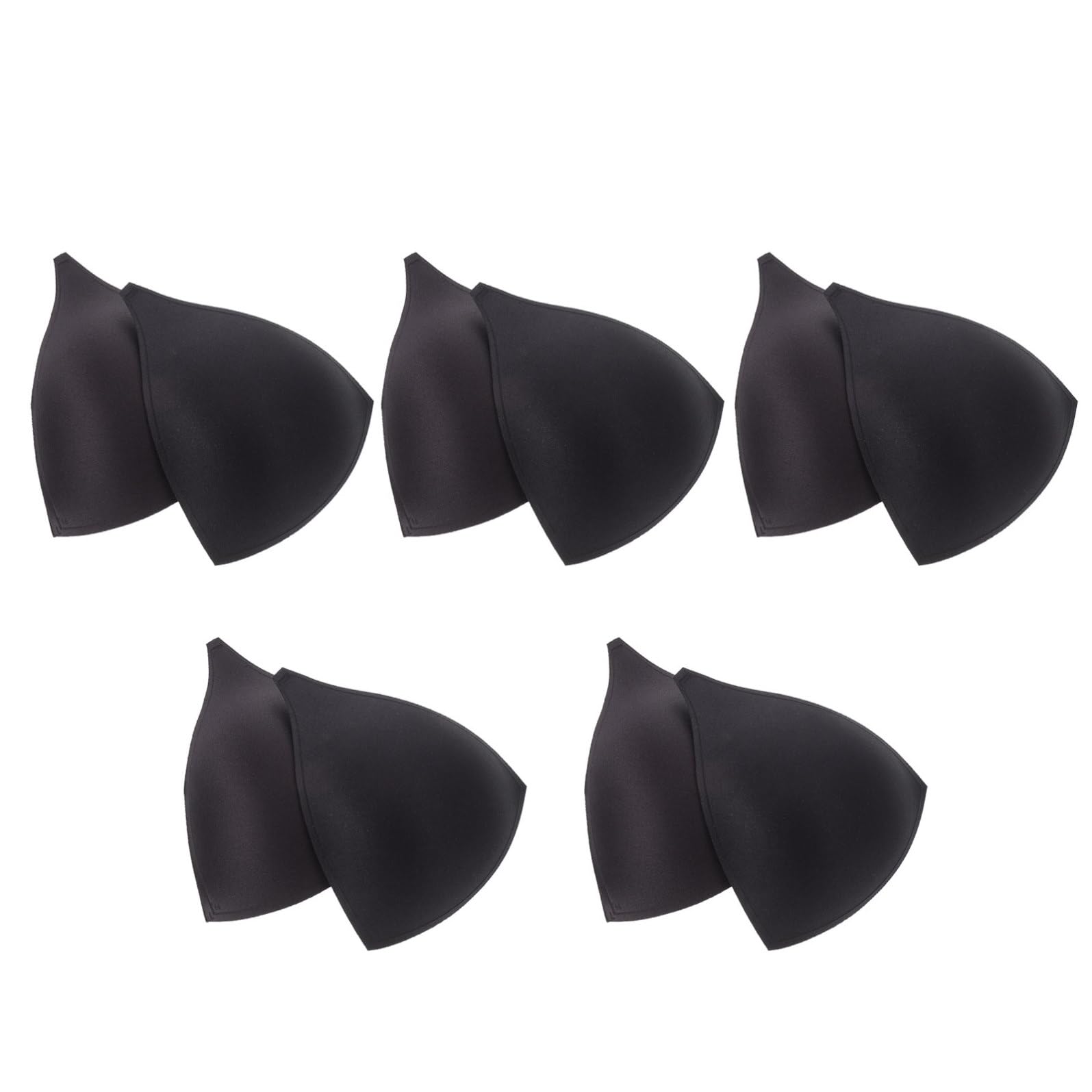 Holibanna Almohadillas De Esponja Inserciones De Copas De Sujetador Inserciones De Traje De Baño Impermeables Relleno De Sujetador Inserto De Esponja De Bikini Algodón Black