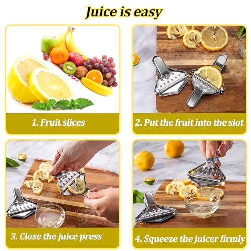 inox Presse Citron Manuel 6 pièces Presse Citron inox Presse Agrume Manuel Très Résistant pour Presse Pastèque,Citron,Pêche,Mangue et autres Fruits – Image 4