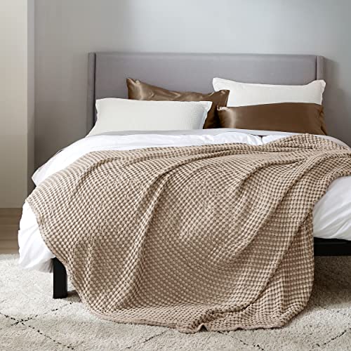 Bedsure Cooling Bamboo Waffle King Size Blanket - Soft, Lightweight And Breathable Cal King Blankets For Hot Sleepers, Luxury Cotton Throws For Bed, Couch And Sofa, Taupe 104X90Inches #TOP1