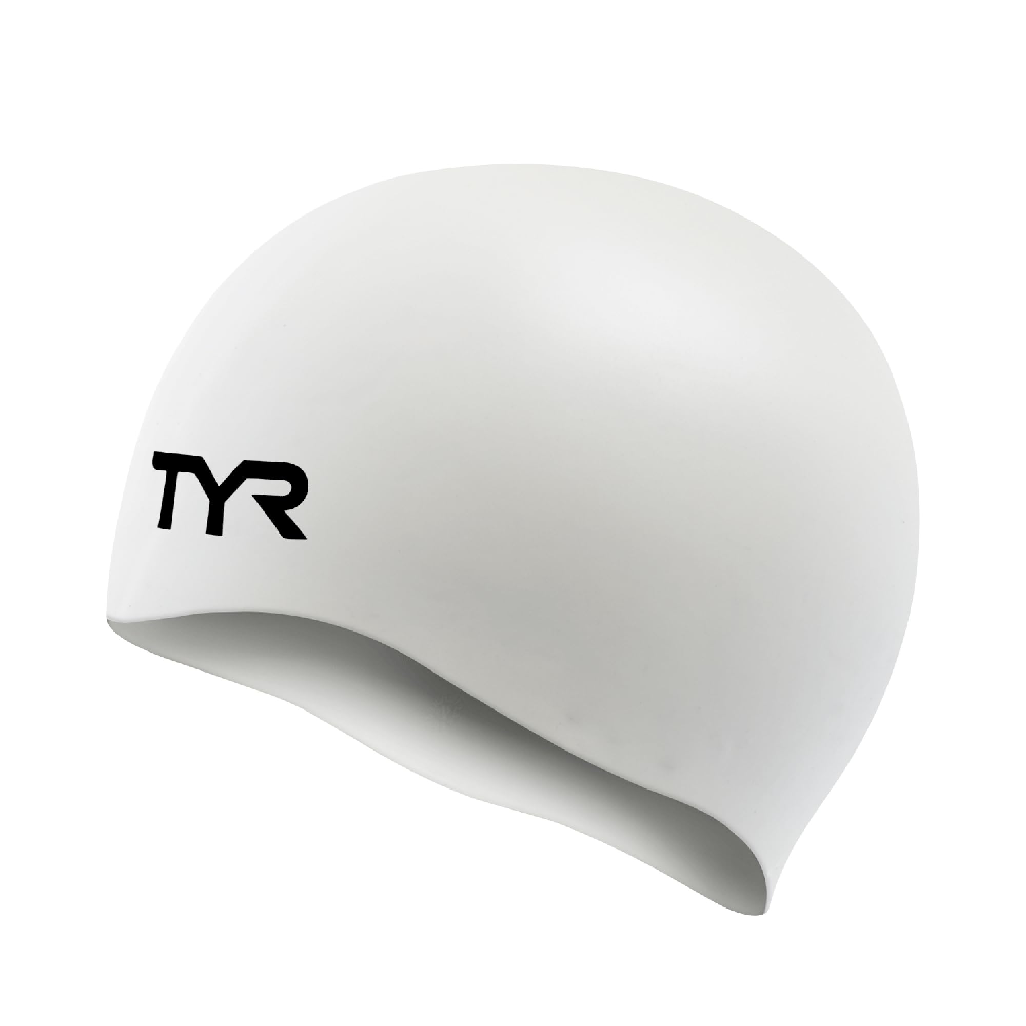 Photo 1 of TYR Silicone Swim Cap for Men and Women – Wrinkle-Free, Durable & Tear Resistant, Low Drag Training & Competition Cap, White