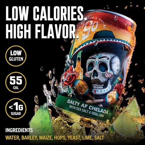 Image of Go Brewing Salty Lime AF Chelada, NA Beer, 12 Pack (12 oz) | Small-Batch Craft Brew, Low-Calorie, Classic Ingredients, Bold Smooth Finish, Any Occasion