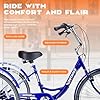 7-Speed Adult Tricycle with Large Basket 24/26 Inch, Stable 4-Wheel Cruise Bicycle for Shopping, Beach and City Trike Perfect for Men, Women, Seniors(26 Blue) #4