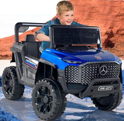 Image of Driving EV Cars for 1, 2, 3, 4, 5, 6 Years | Remote + Steering + Mobile App Control | Kids Jeeps (Entery Level Jeeps [2-6 Years] GT1, Blue)
