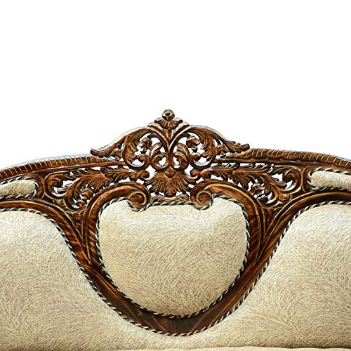 Image of Wooden 5 Seater Sofa Set, Solid Wood Sofa | 3+1+1 with Cushion Seating | Traditional Design Furniture for Living Room | Home | Bedroom | Office