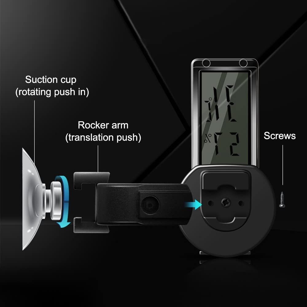 Termometro Igrometro Digitale Per Terrari - Con Ventosa Per Monitoraggio Umidità E Temperatura - Foto 12