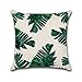 Demarkt Poszewka na poduszkę z tropikalnymi liśćmi, dekoracyjna, romantyczna poszewka na poduszkę 45 x 45 cm, zadrukowana na sofę, do samochodu, dekoracja na poduszki (E)